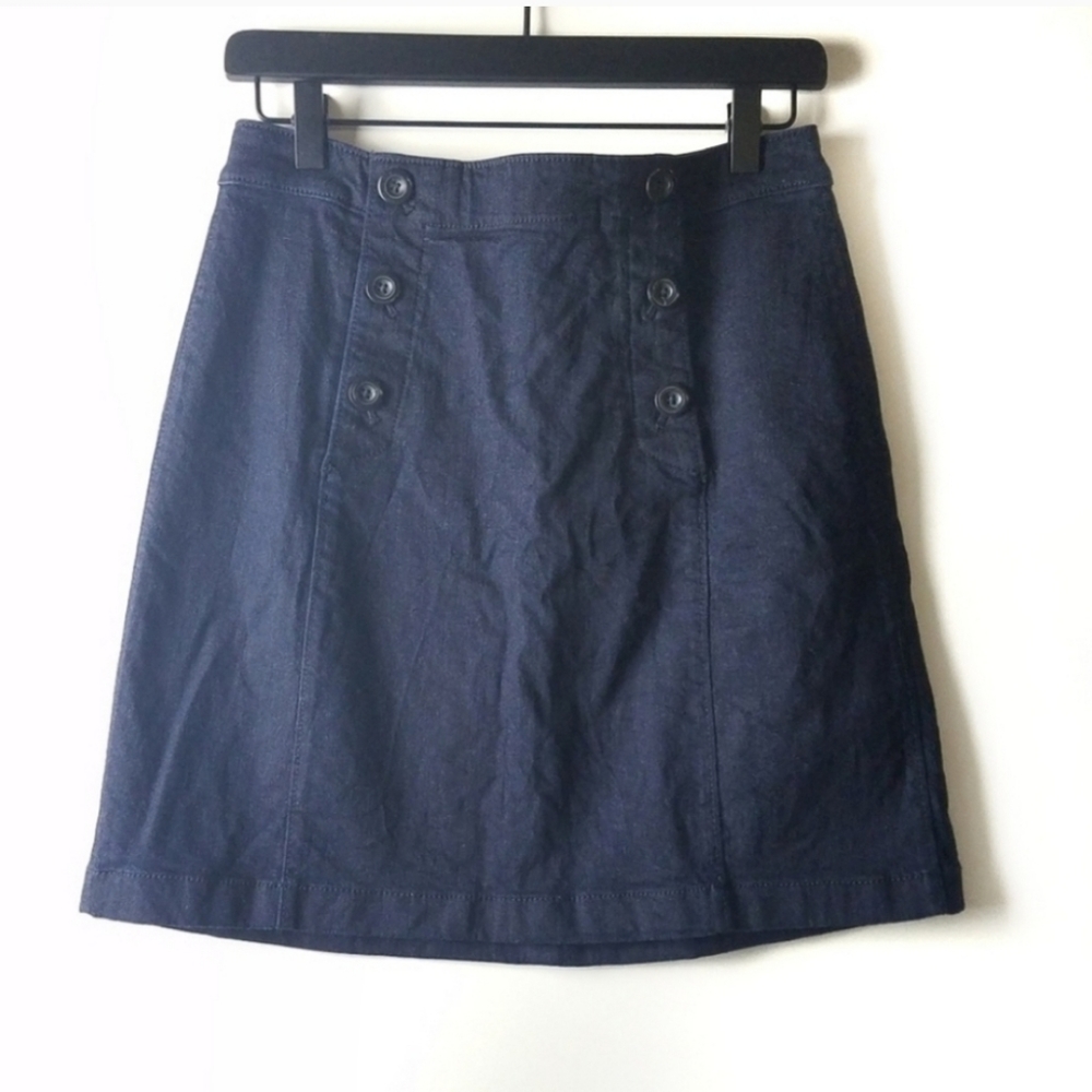 Ann Taylor Loft Denim Chamray Jean Blue Skirt Size 4